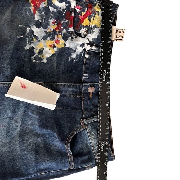 AP Blue Paint Splash Skinny Jeans junior size 15 - Picture 10 of 15